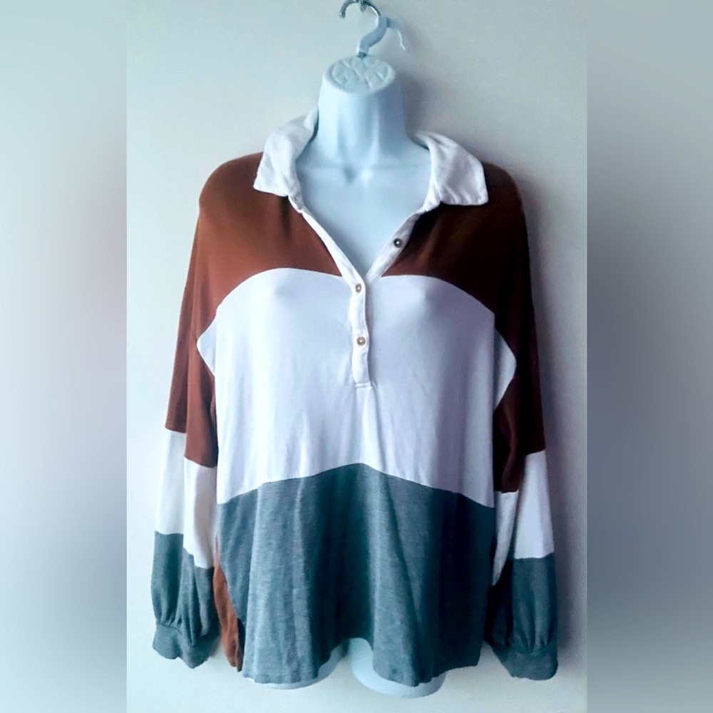 Maurice’s Rugby colorblock top